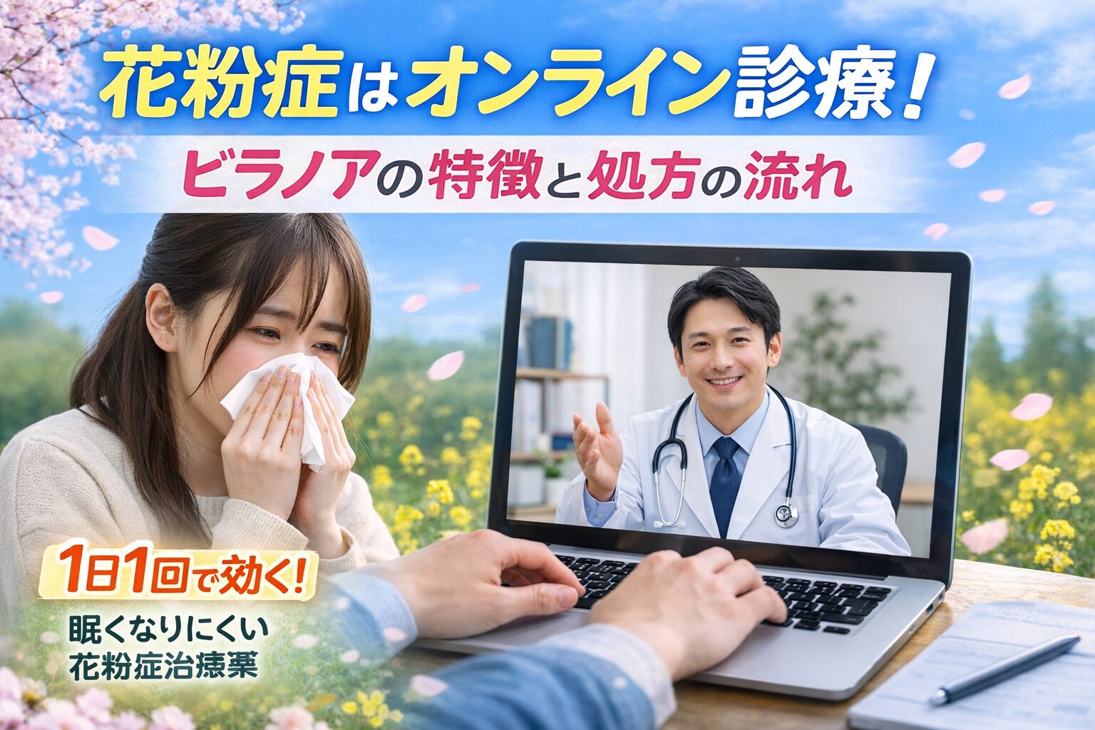 花粉症はオンライン診療！ビラノアの特徴と処方の流れ